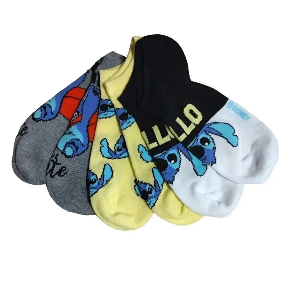 Disney Stitch Colorful 3 Pairs No Show Socks NWT‎
